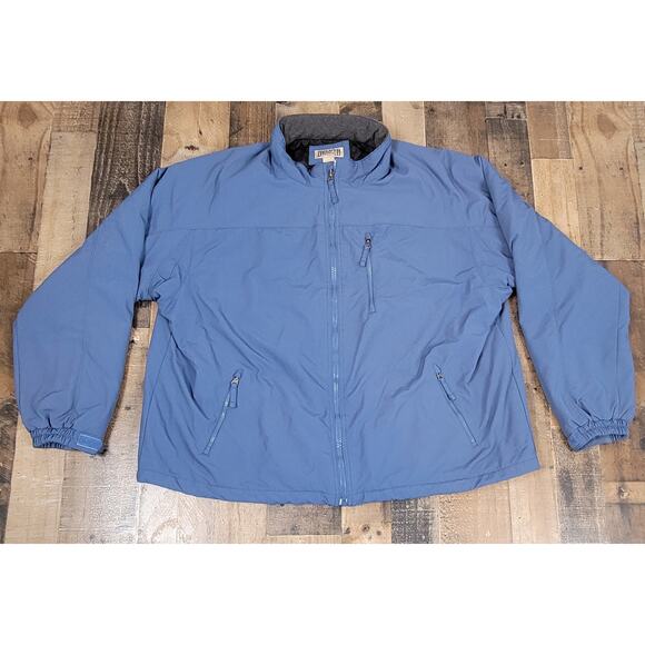 Duluth Trading Company Mens 3XL Nylon Blue Gray Fleece Lined‎ Waterproof Jacket - Picture 1 of 13